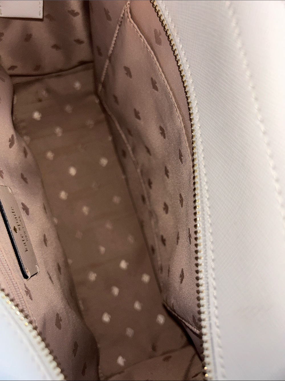 kate spade Two-Tone Cream and White Satchel with Black Trim- EUC - Picture 5 of 15